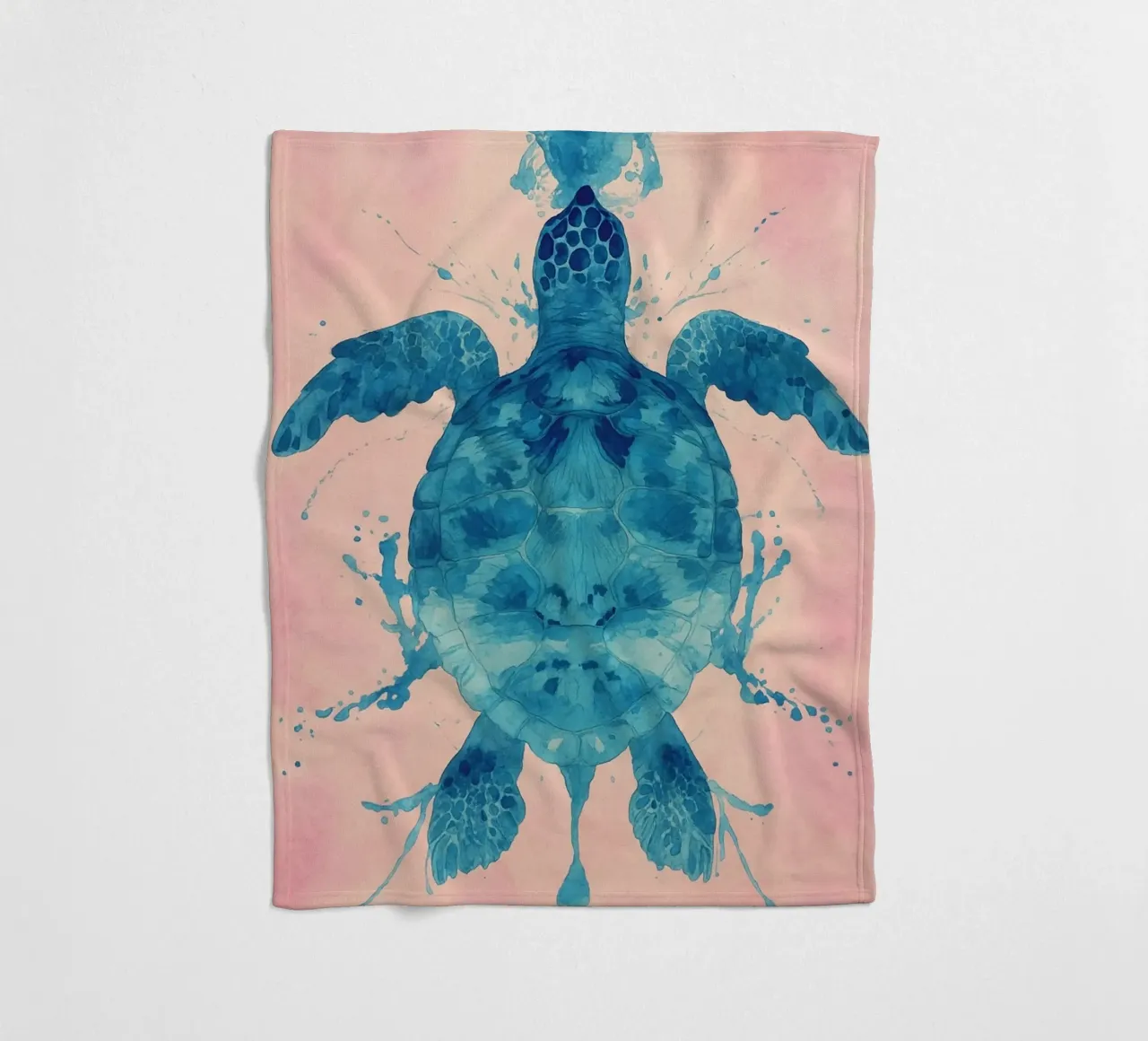 turtle abstract drawing fleece blanket by bougenfille