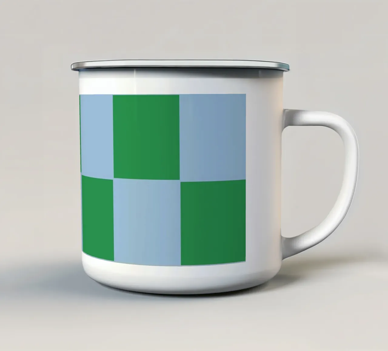 Green Blue Bold Eclectic Checks tazza in smalto da TijanaArtStudio88