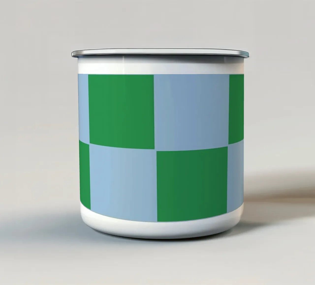 Green Blue Bold Eclectic Checks tazza in smalto da TijanaArtStudio88