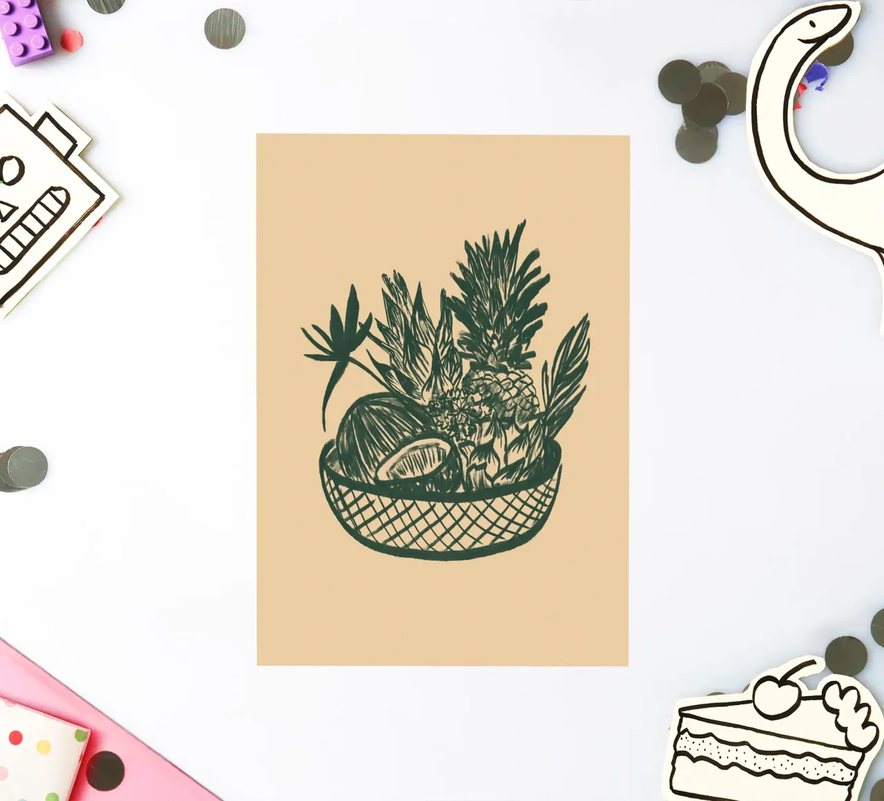 Fruchtkorb sticker van Studio Dolci