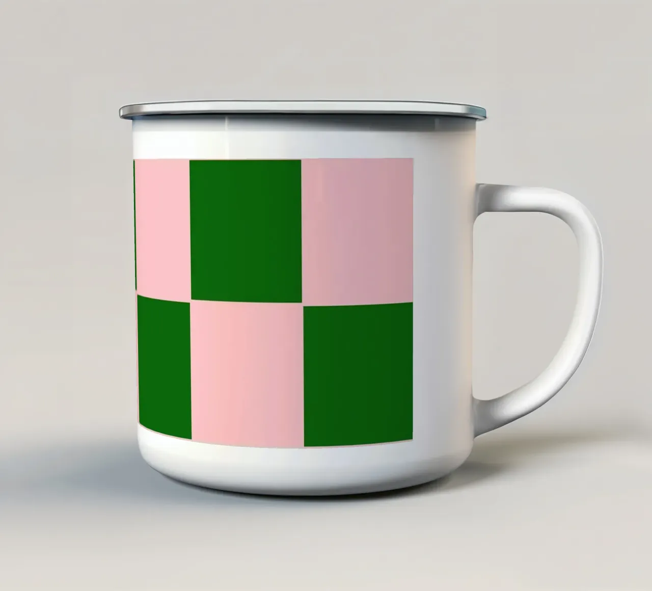 Purple Emerald Green Bold Eclectic Checks tazza in smalto da TijanaArtStudio88