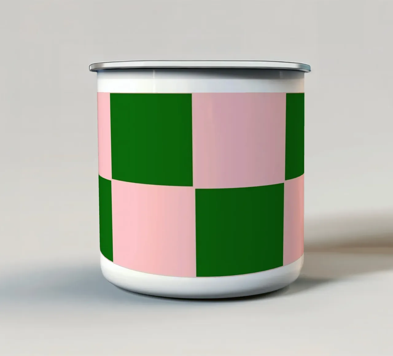 Purple Emerald Green Bold Eclectic Checks tazza in smalto da TijanaArtStudio88