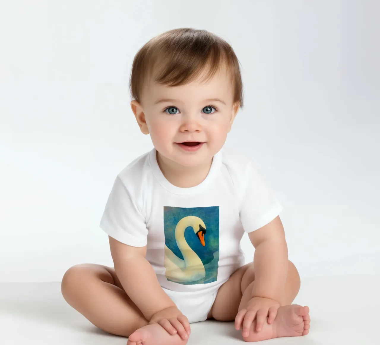 toucan bird abstract drawing short-sleeve baby romper by bougenfille