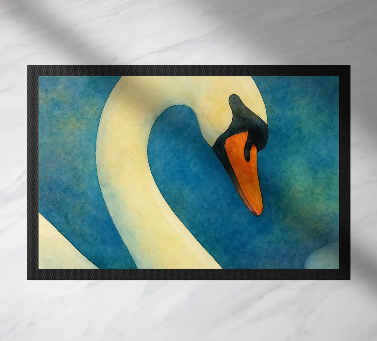 toucan bird abstract drawing doormat by bougenfille