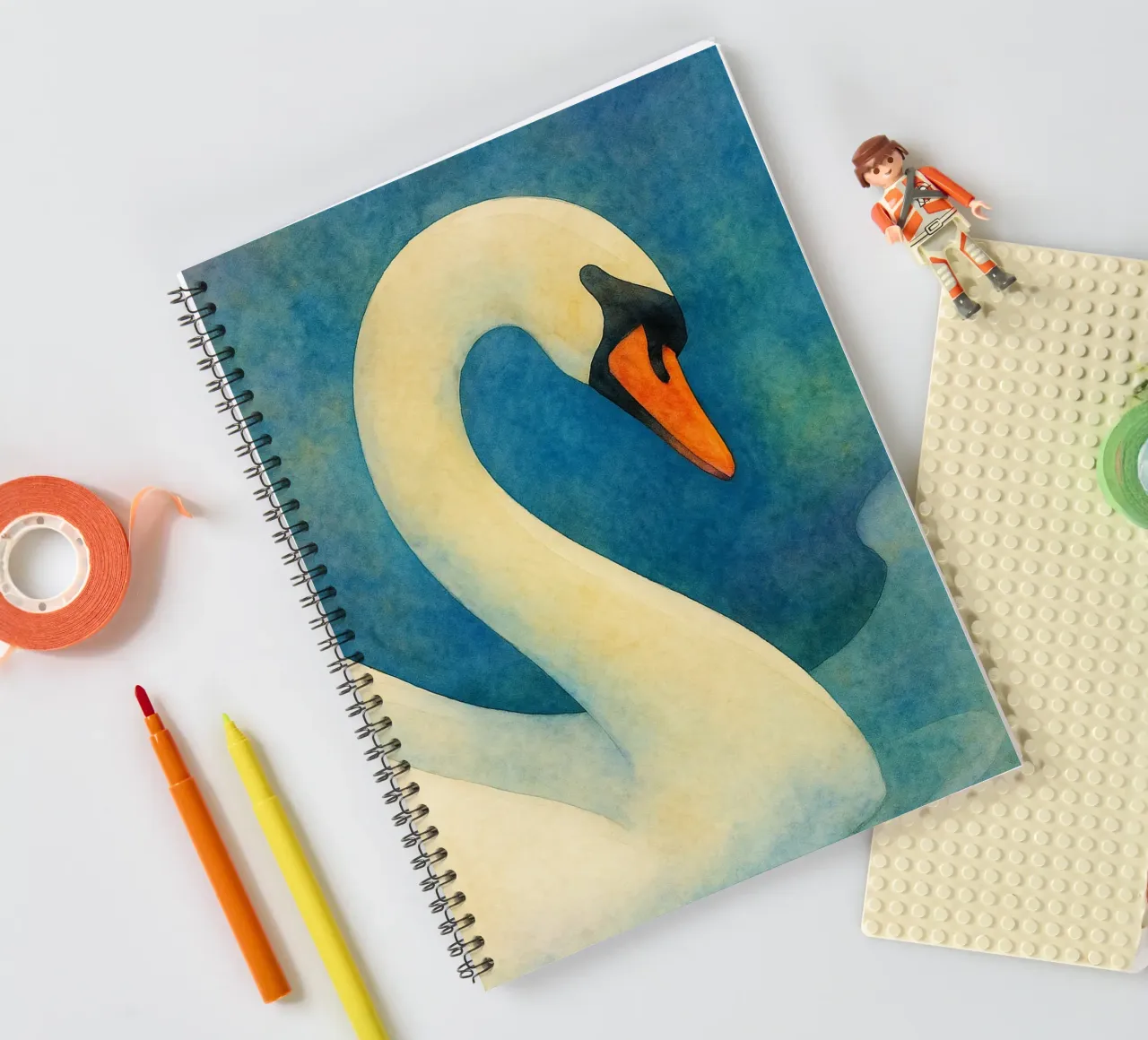 toucan bird abstract drawing spiral notebook by bougenfille