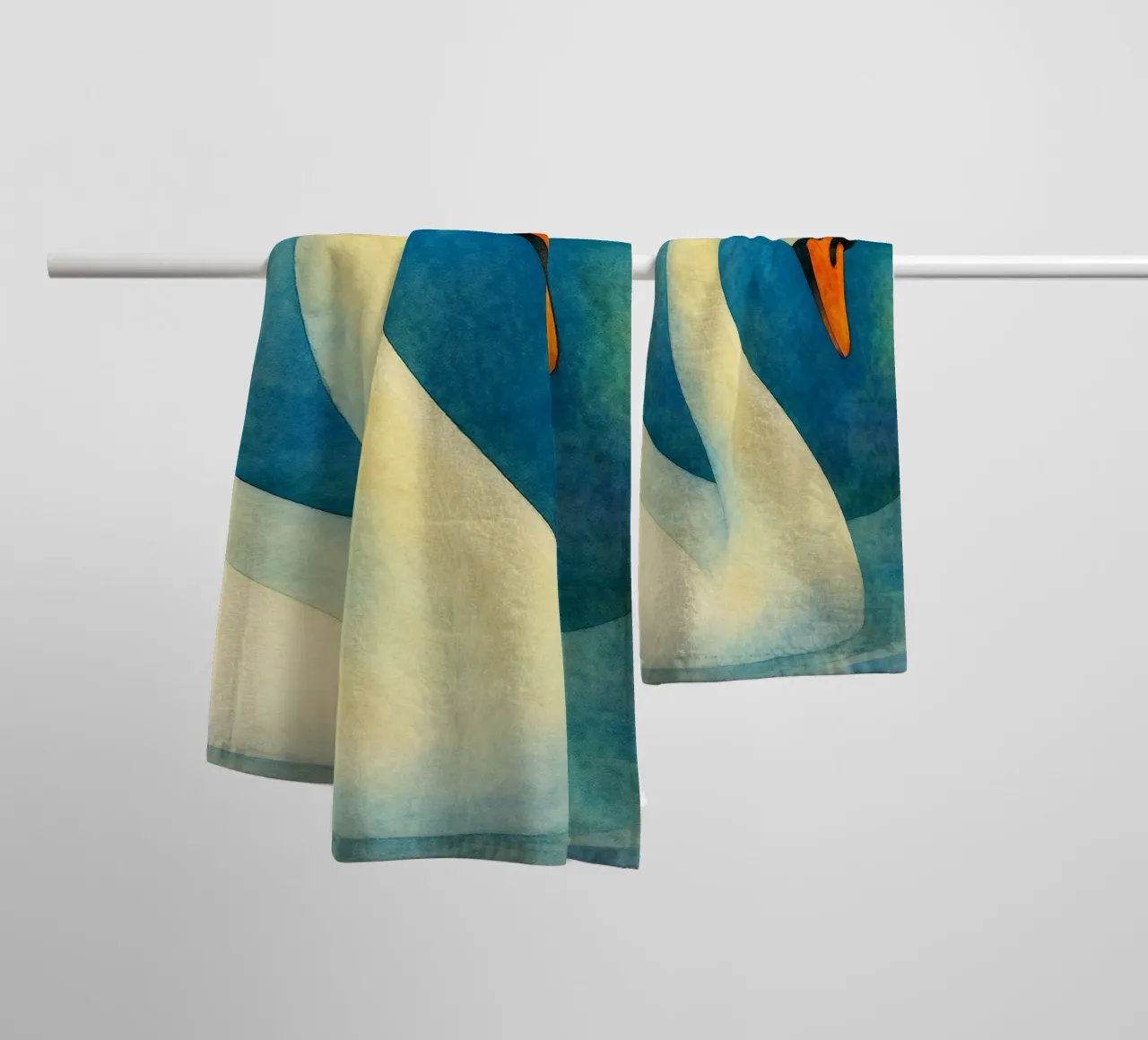 toucan bird abstract drawing towel by bougenfille