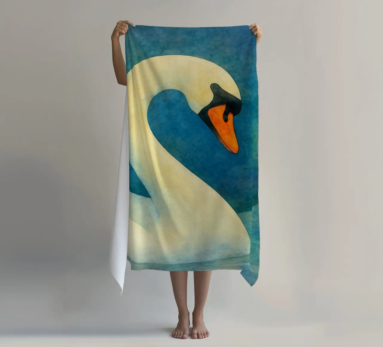 toucan bird abstract drawing beach towel by bougenfille