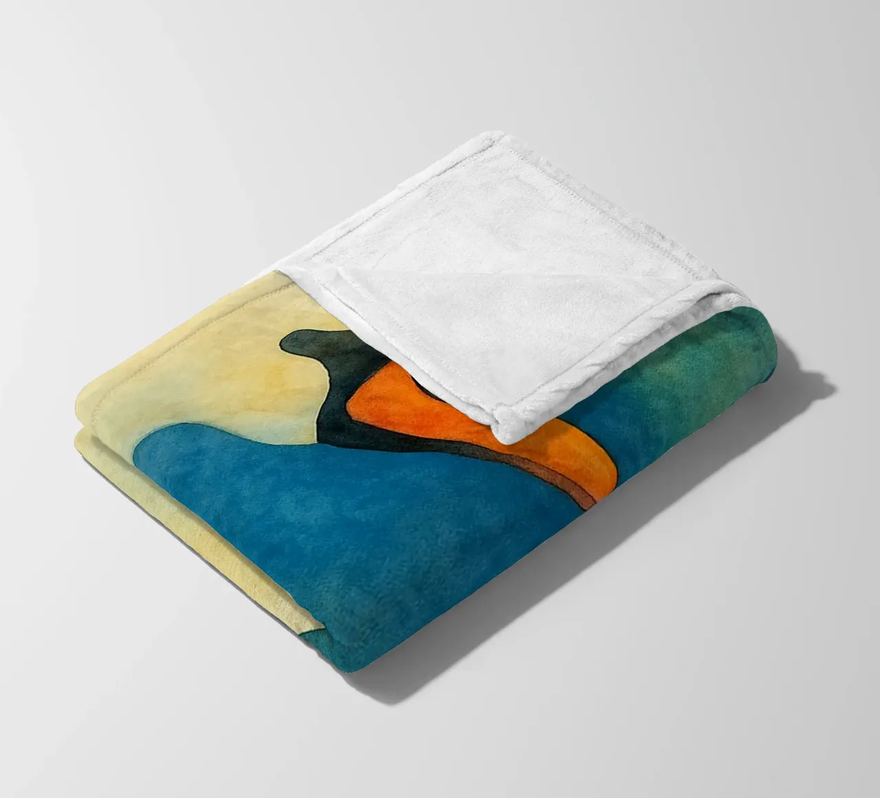 toucan bird abstract drawing fleece blanket by bougenfille