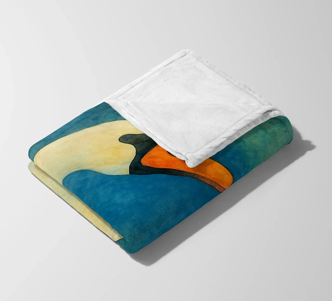 toucan bird abstract drawing fleece blanket by bougenfille