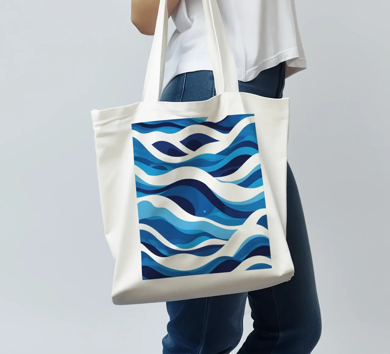 Wave pattern tote bag by LIFESTYLE OBJECTS