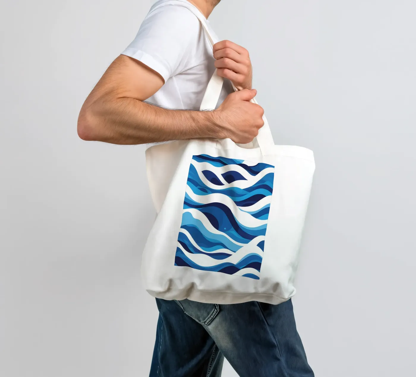 Wave pattern tote bag by LIFESTYLE OBJECTS