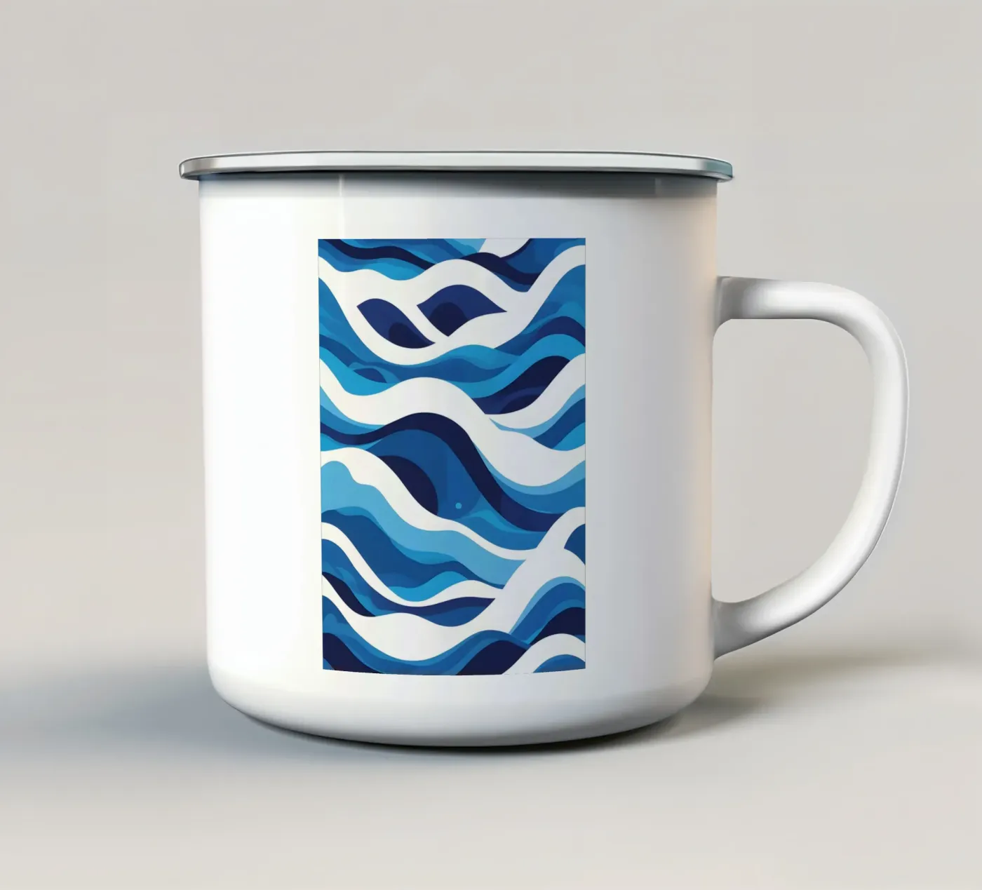 Wave pattern Emaille Tasse von LIFESTYLE OBJECTS