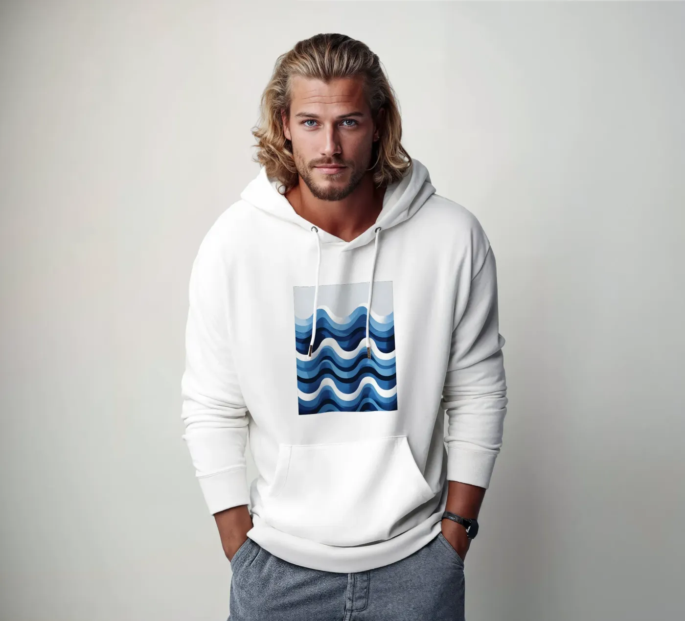 Wave pattern hoodie by LIFESTYLE OBJECTS