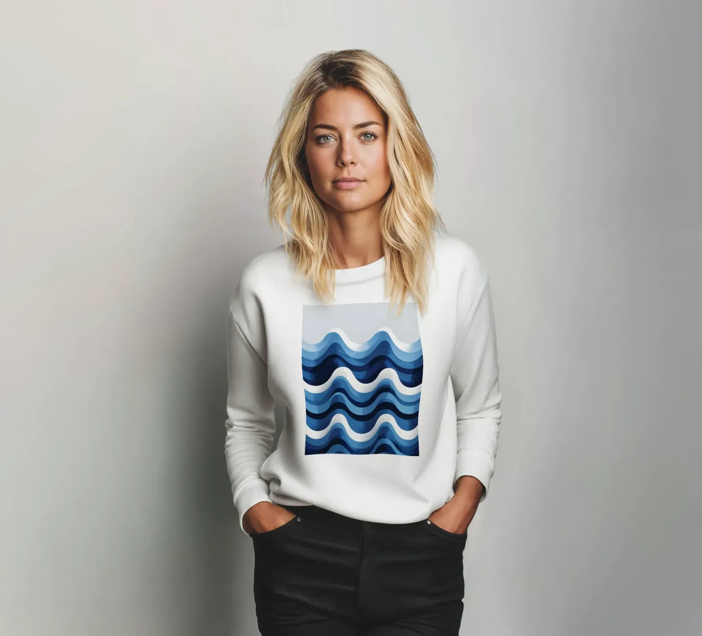 Wellenmuster Sweatshirt von LIFESTYLE OBJECTS