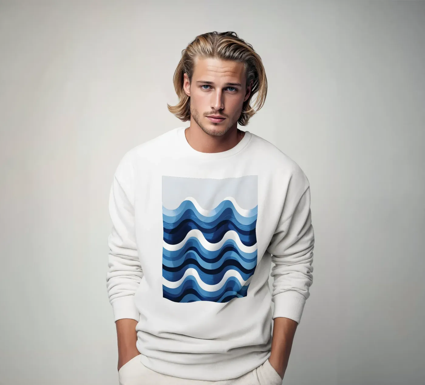 Wellenmuster Sweatshirt von LIFESTYLE OBJECTS