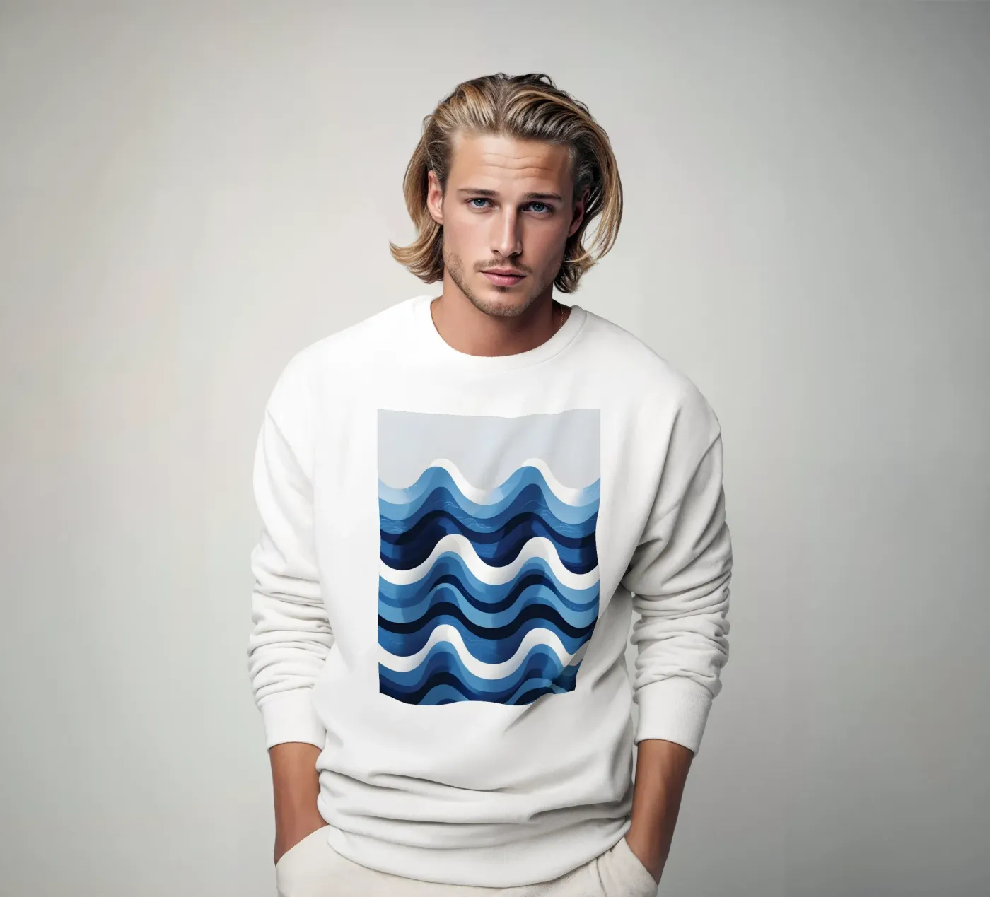 Wellenmuster Sweatshirt von LIFESTYLE OBJECTS