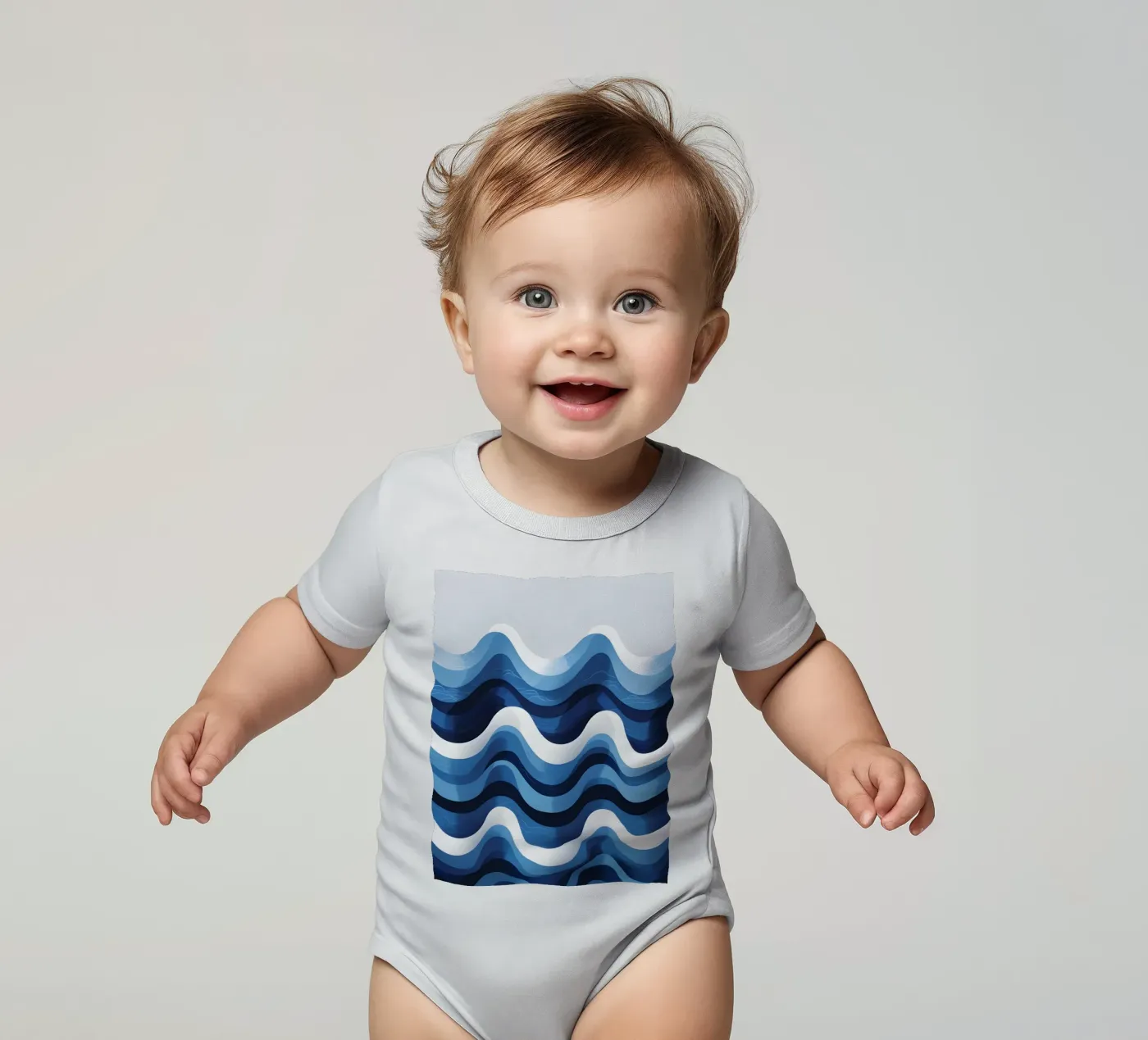 Wave pattern Kurzarm Babybody von LIFESTYLE OBJECTS