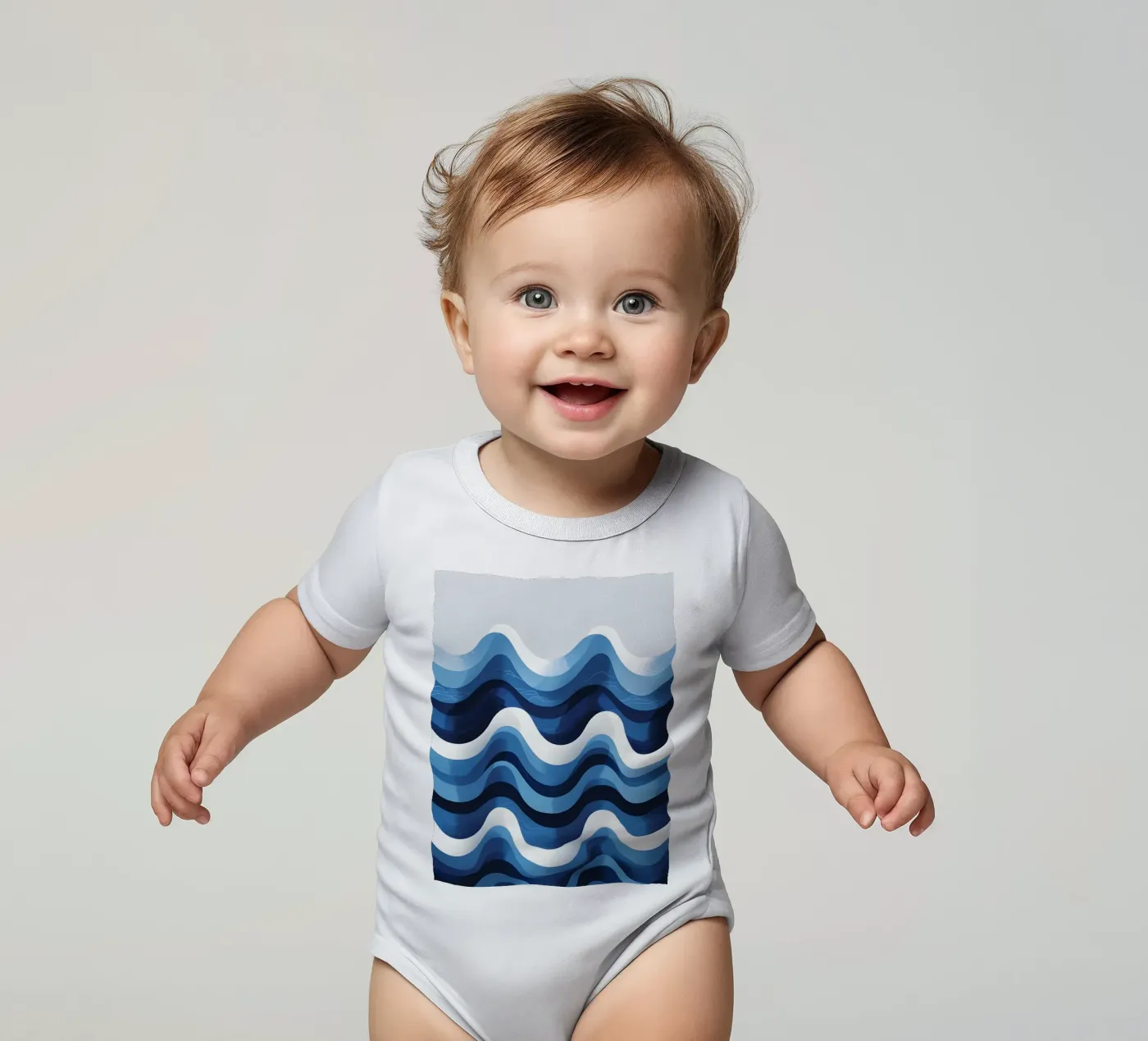 Wave pattern Kurzarm Babybody von LIFESTYLE OBJECTS