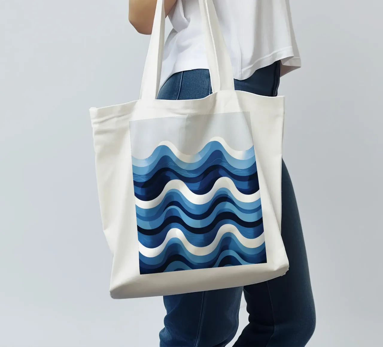 Wave pattern tote bag by LIFESTYLE OBJECTS