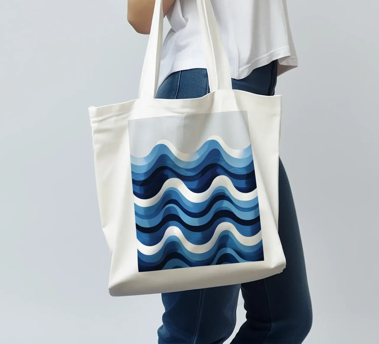 Wave pattern tote bag by LIFESTYLE OBJECTS