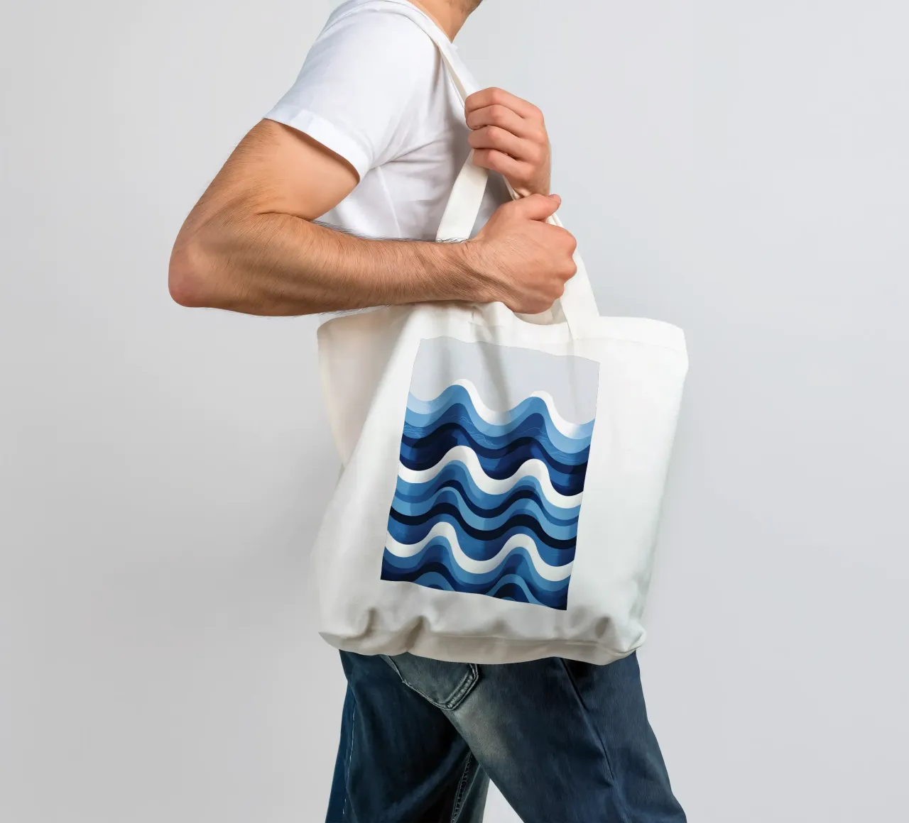 Wave pattern tote bag by LIFESTYLE OBJECTS