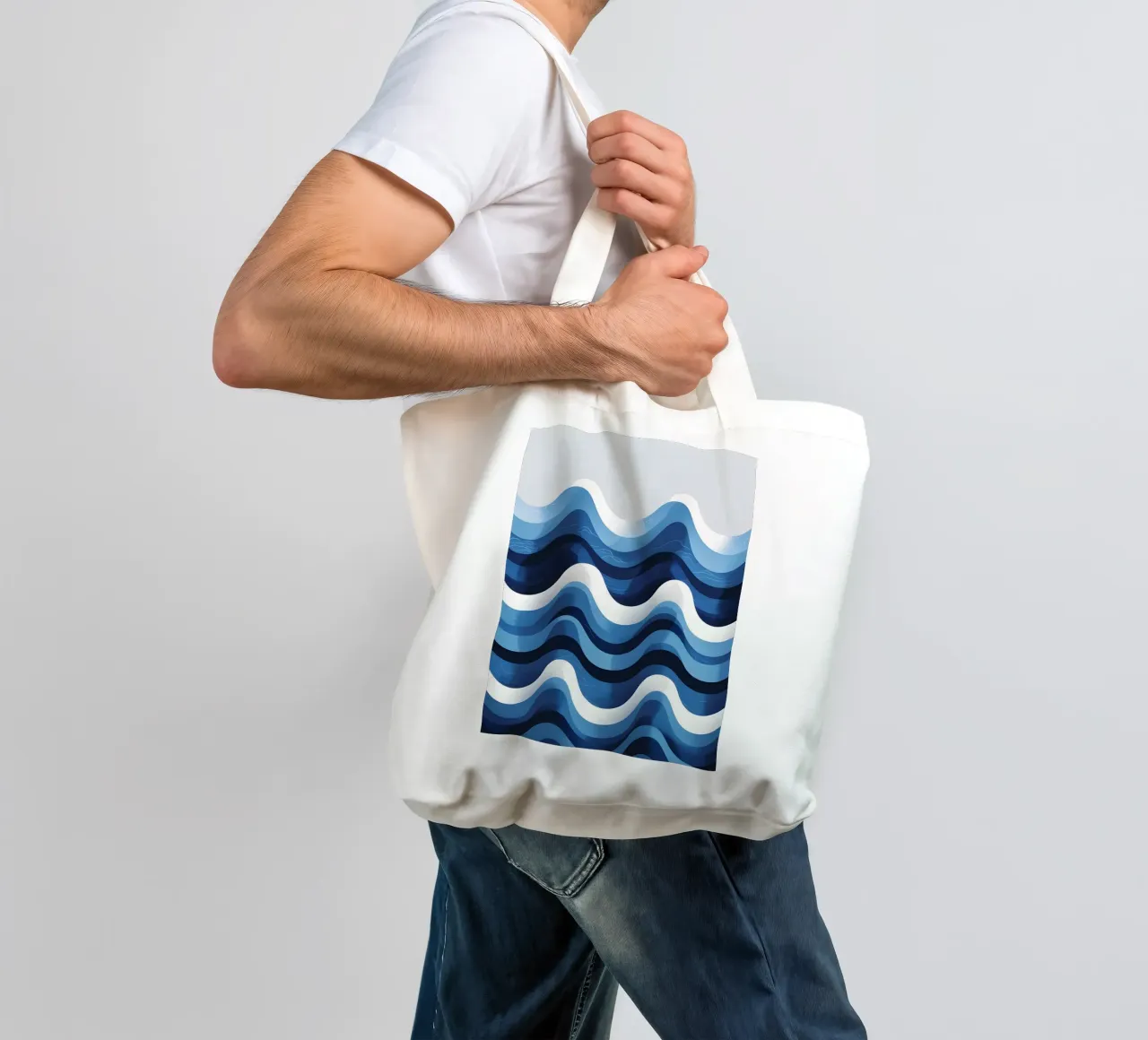 Wave pattern tote bag by LIFESTYLE OBJECTS
