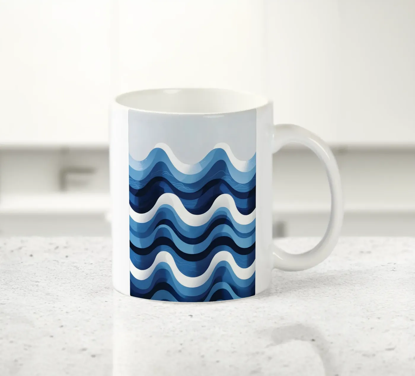 Wave pattern ceramic mug by LIFESTYLE OBJECTS