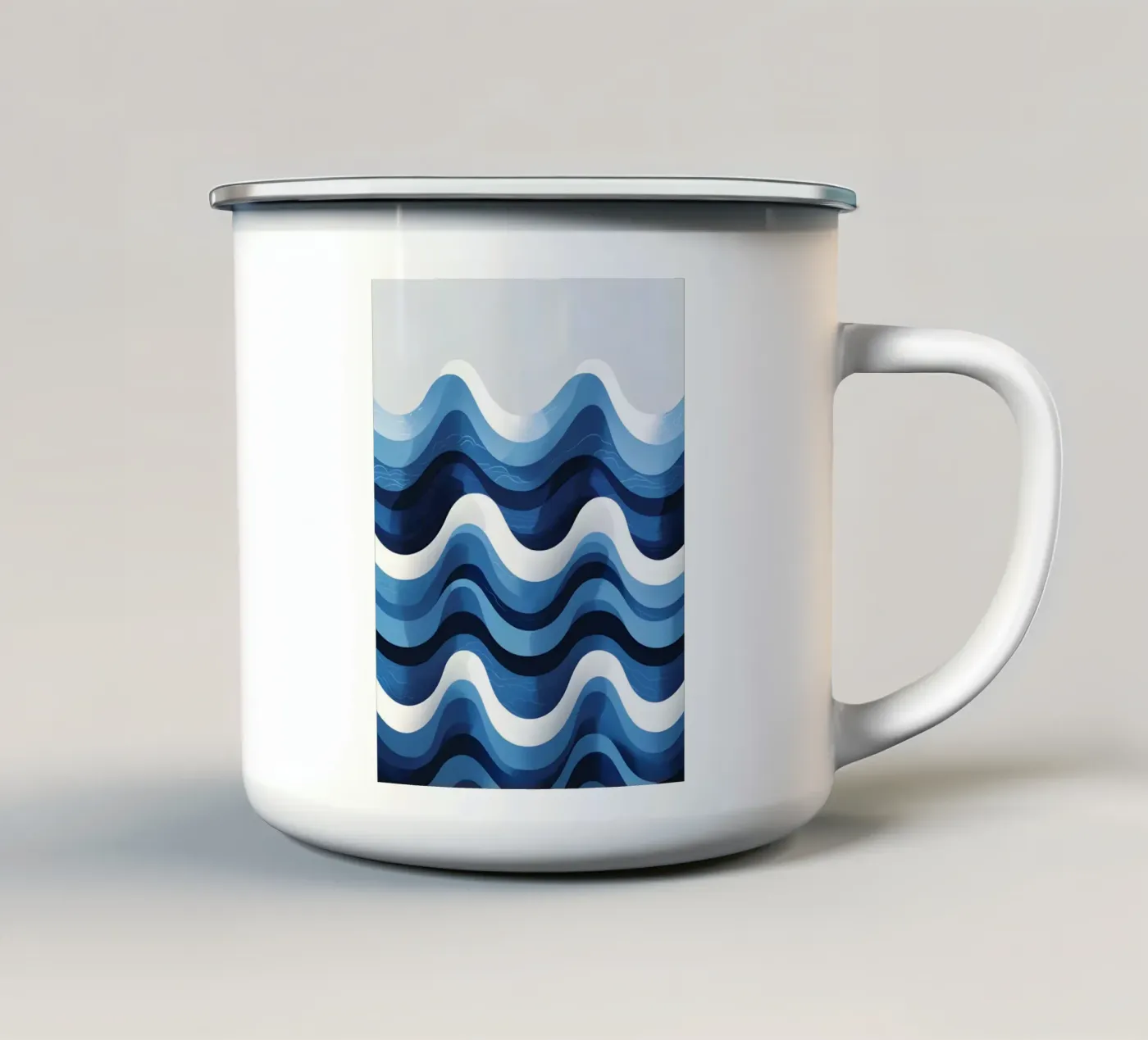 Wave pattern enamel mug by LIFESTYLE OBJECTS