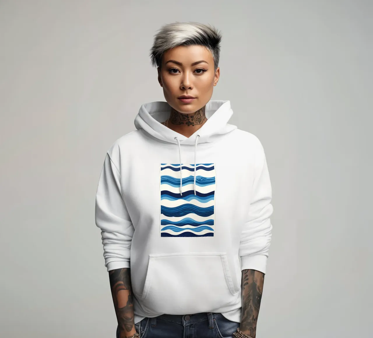 Wave pattern hoodie by LIFESTYLE OBJECTS