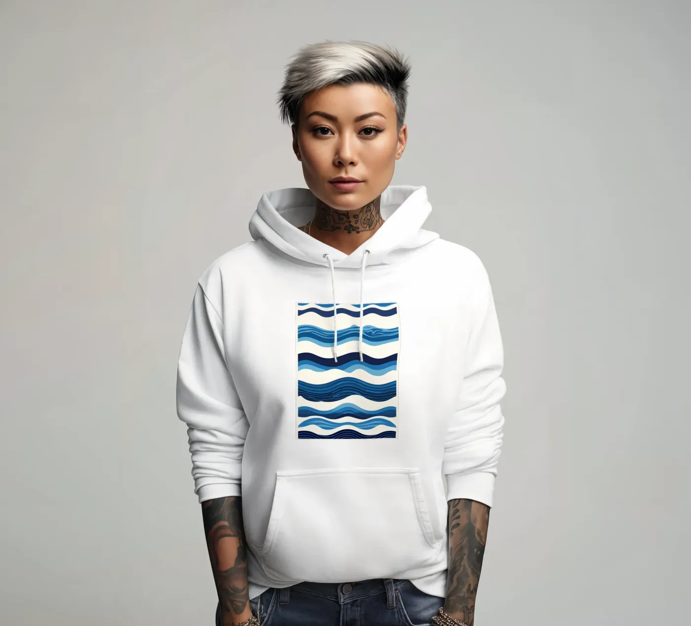Wave pattern hoodie by LIFESTYLE OBJECTS