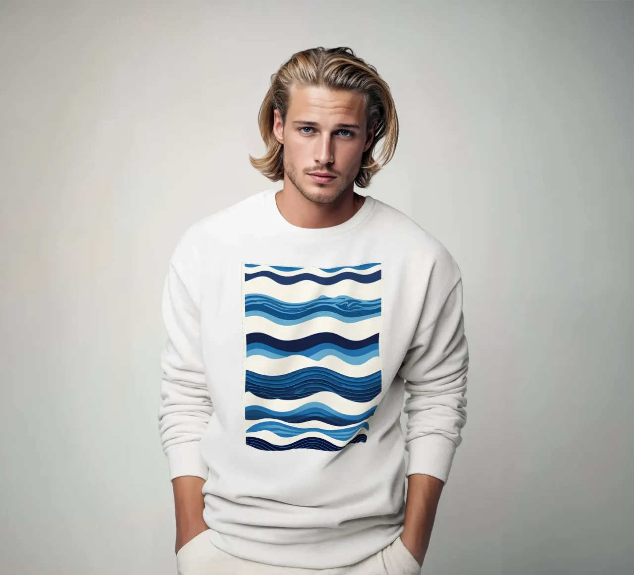 Wave pattern sweatshirt by LIFESTYLE OBJECTS