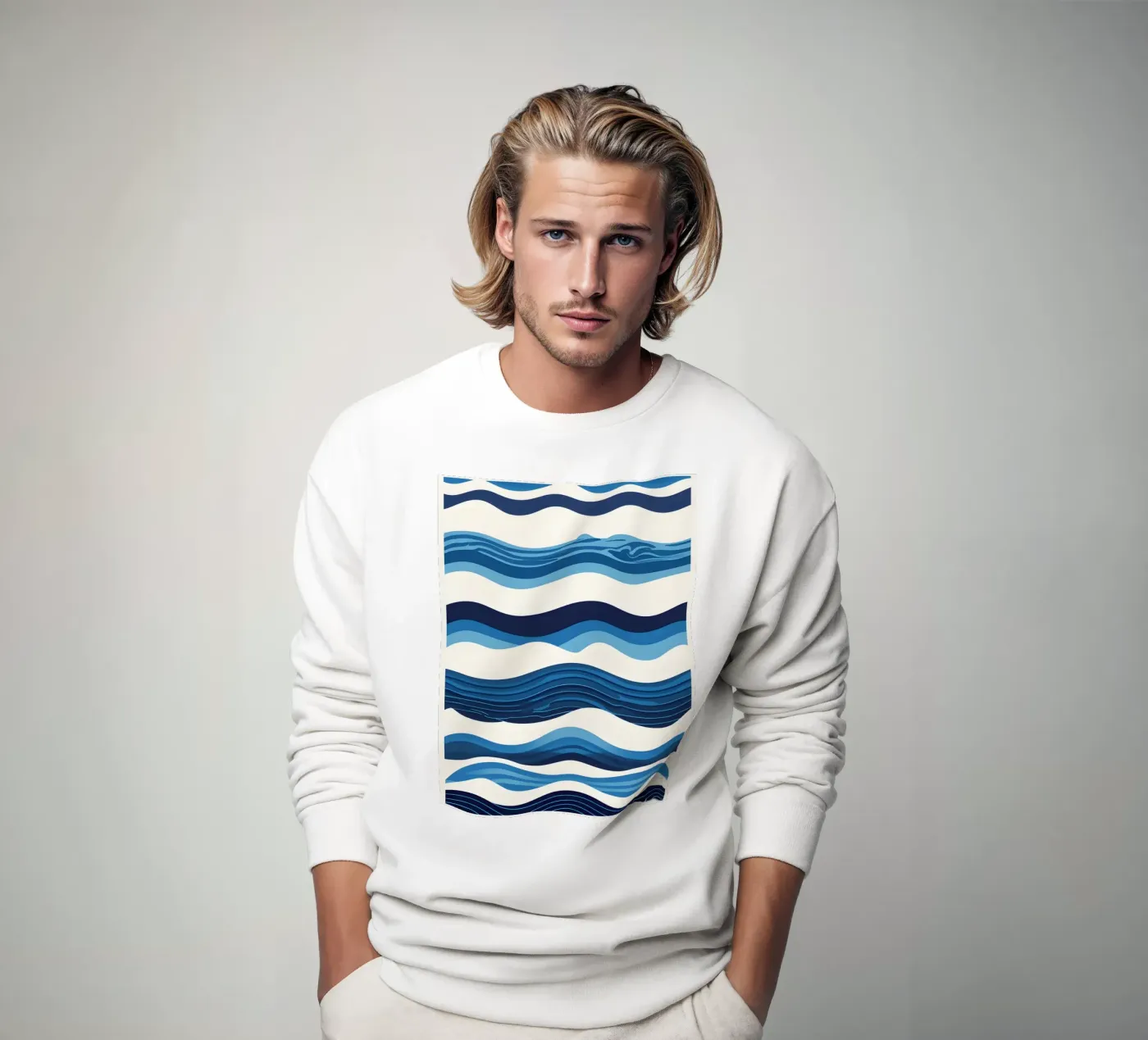 Wave pattern sweatshirt by LIFESTYLE OBJECTS