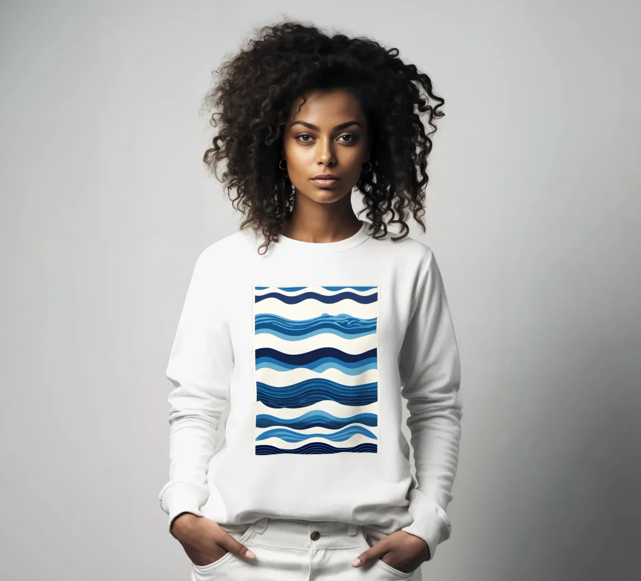 Wave pattern sweatshirt by LIFESTYLE OBJECTS