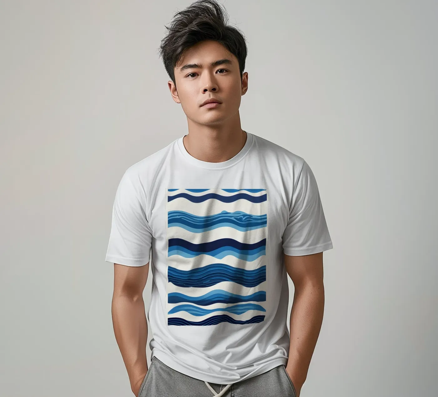 Wave pattern t-shirt by LIFESTYLE OBJECTS
