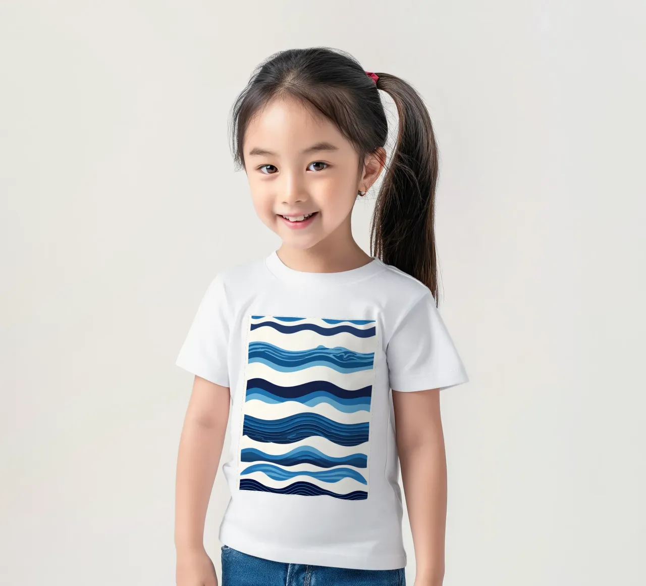 Wave pattern kinder t-shirt van LIFESTYLE OBJECTS