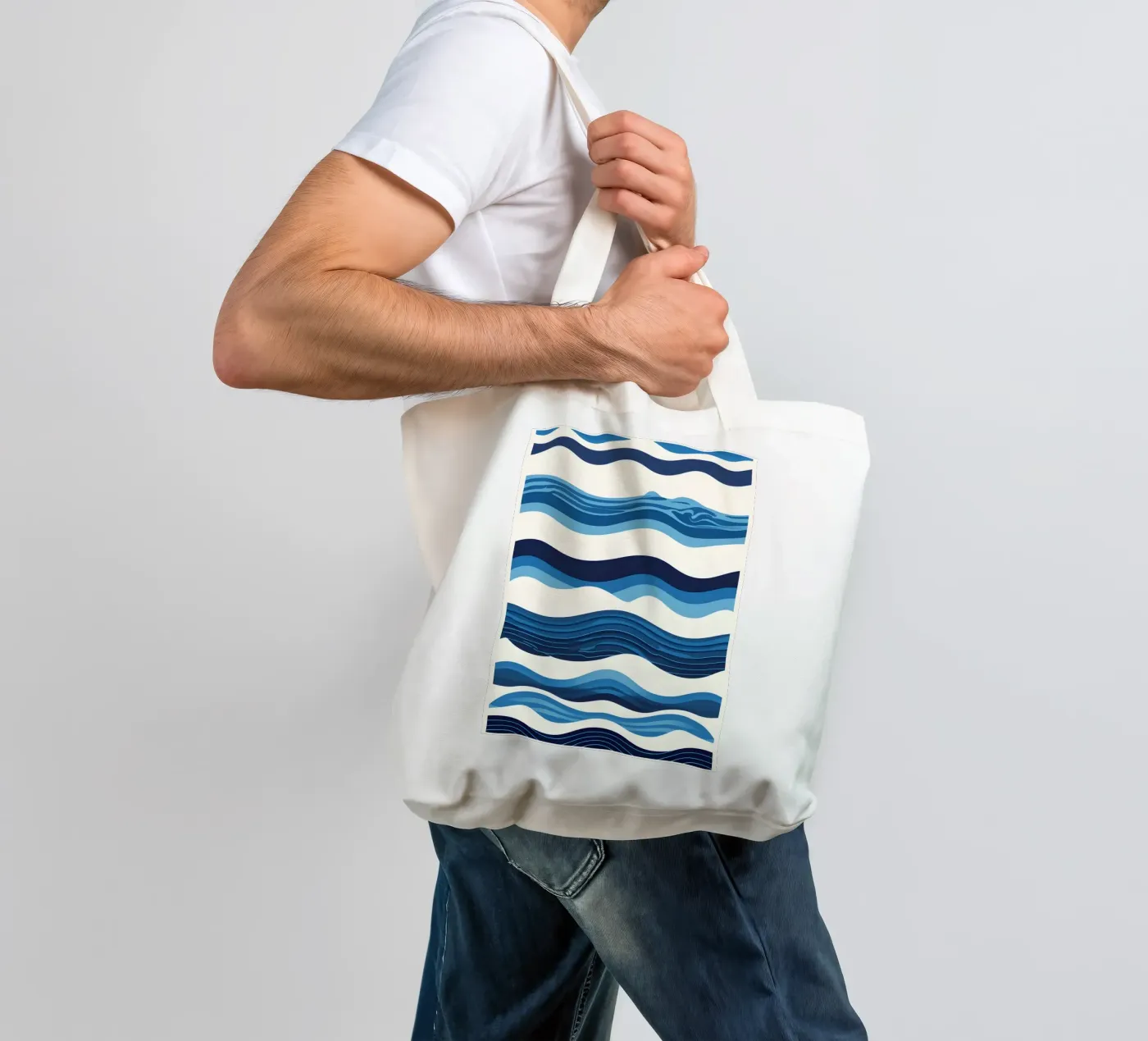Wave pattern tote bag by LIFESTYLE OBJECTS