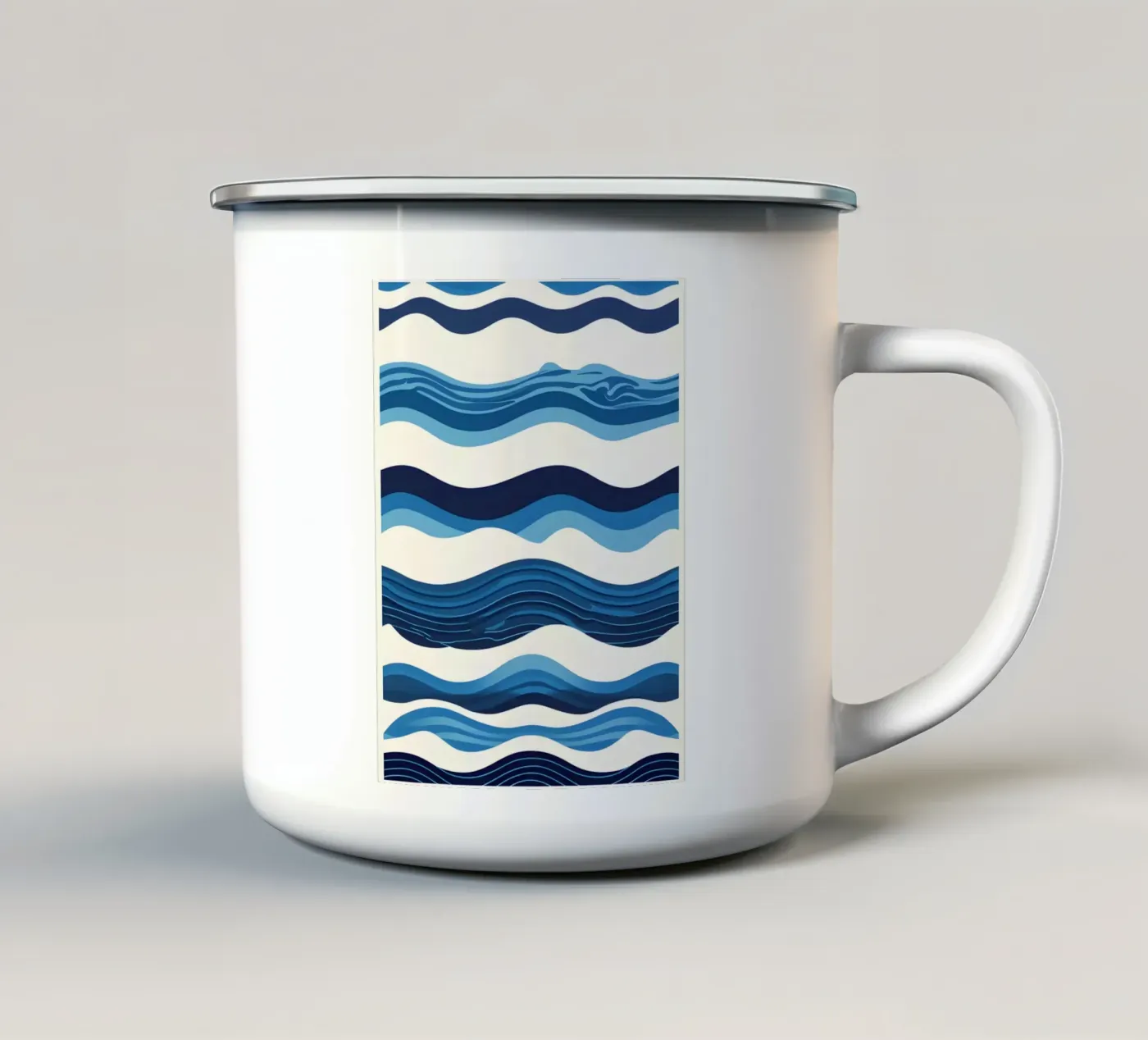 Wave pattern enamel mug by LIFESTYLE OBJECTS