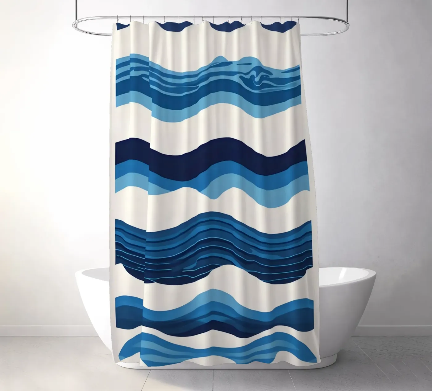Wave pattern shower curtain by LIFESTYLE OBJECTS
