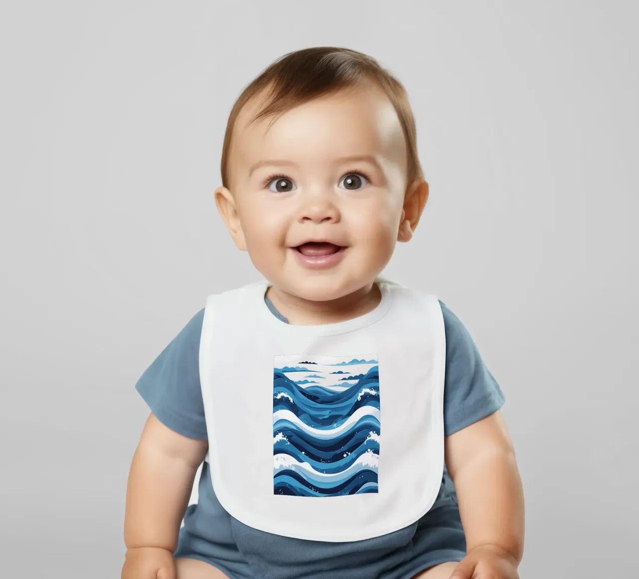 Wave pattern baby bib by LIFESTYLE OBJECTS