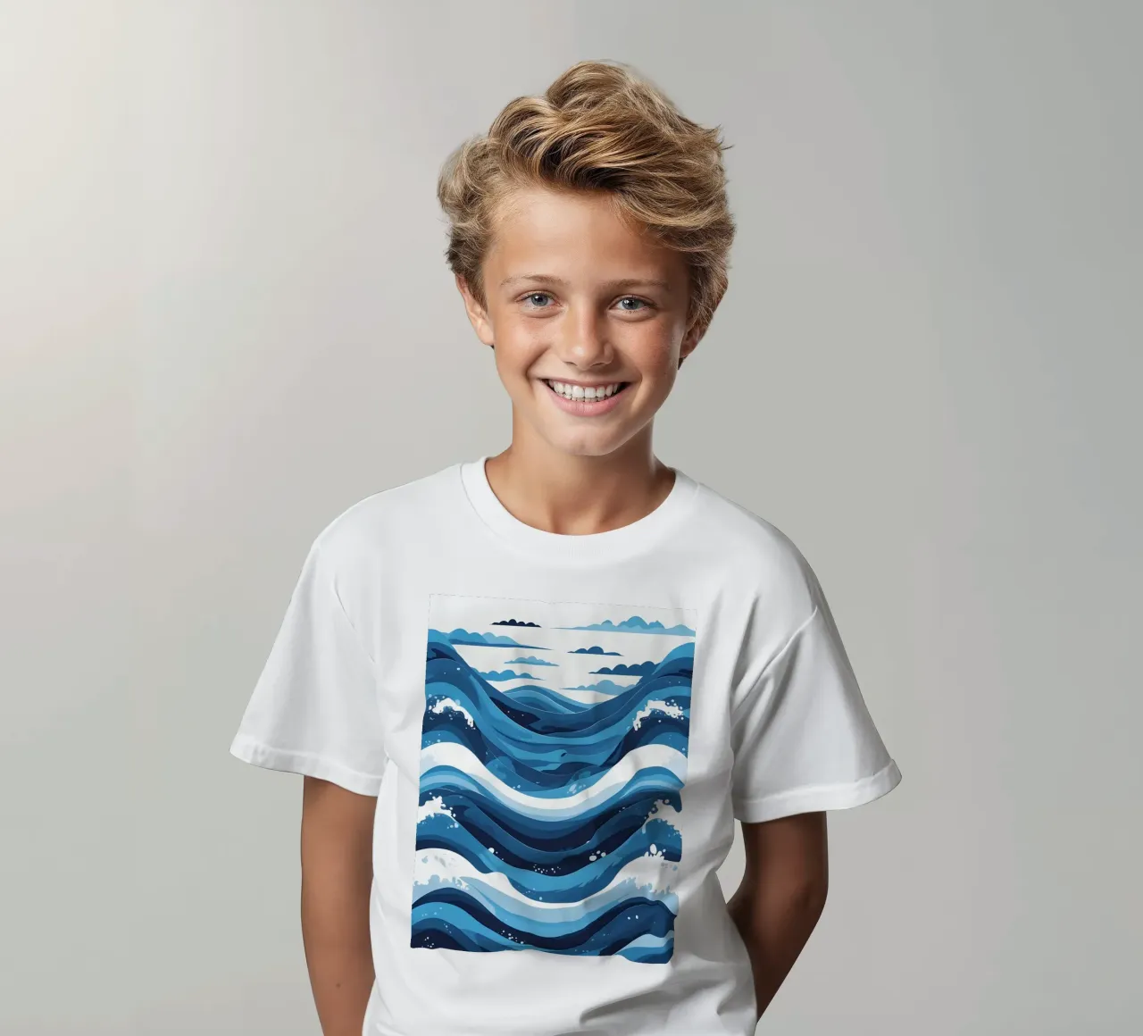 Wave pattern kids t-shirt by LIFESTYLE OBJECTS