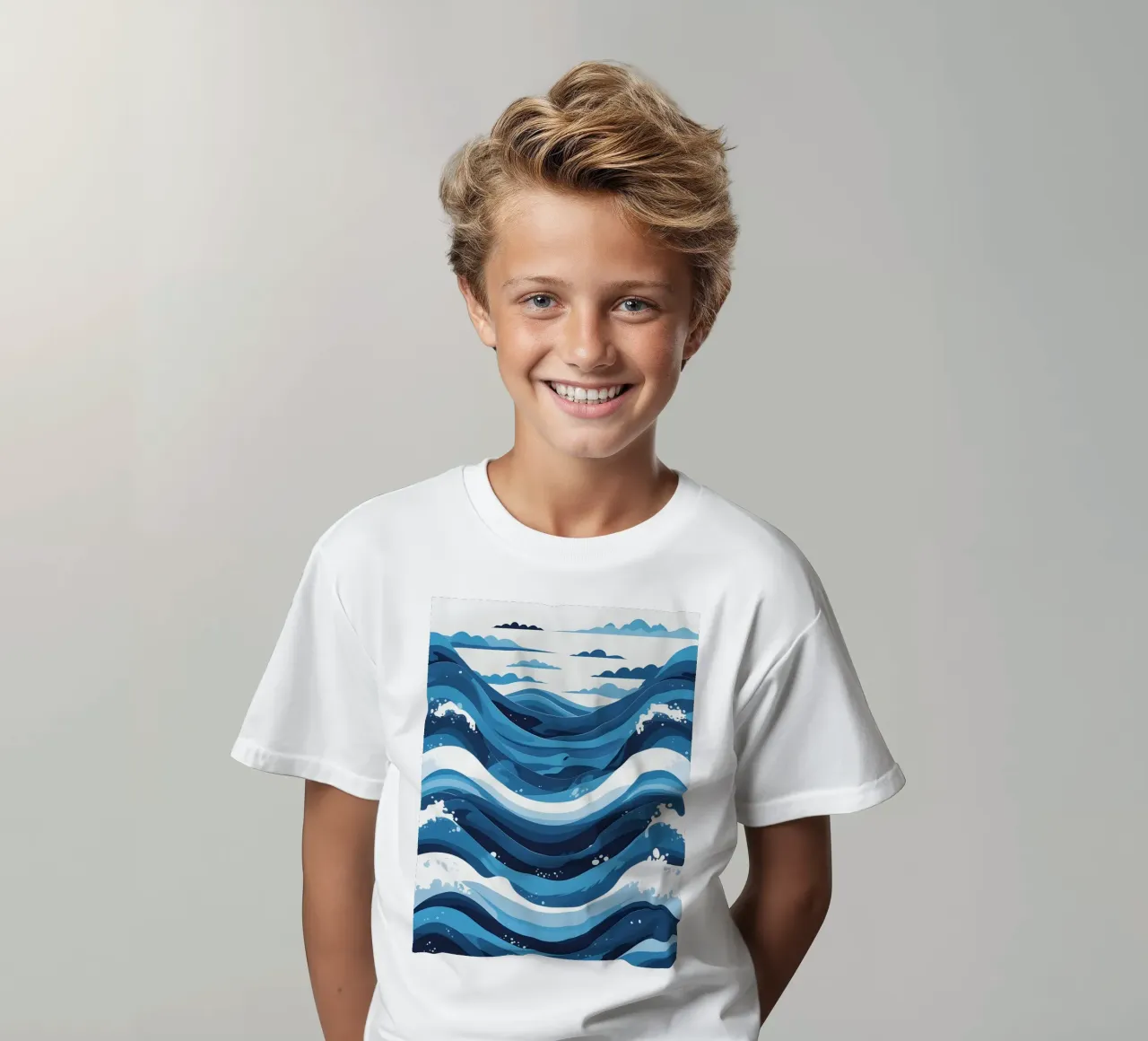 Wave pattern kids t-shirt by LIFESTYLE OBJECTS