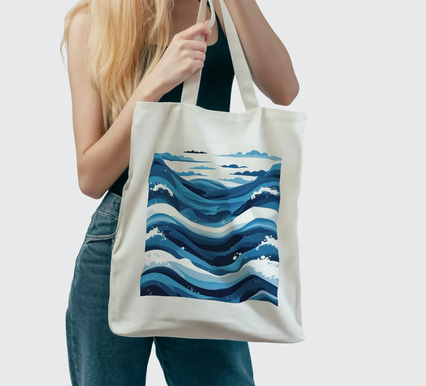 Wave pattern tote bag by LIFESTYLE OBJECTS