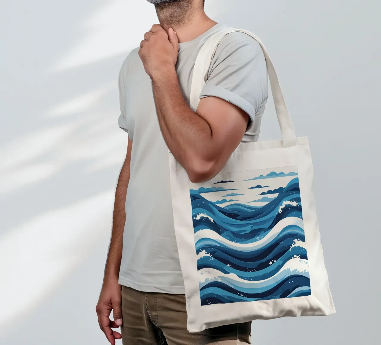 Wave pattern tote bag by LIFESTYLE OBJECTS