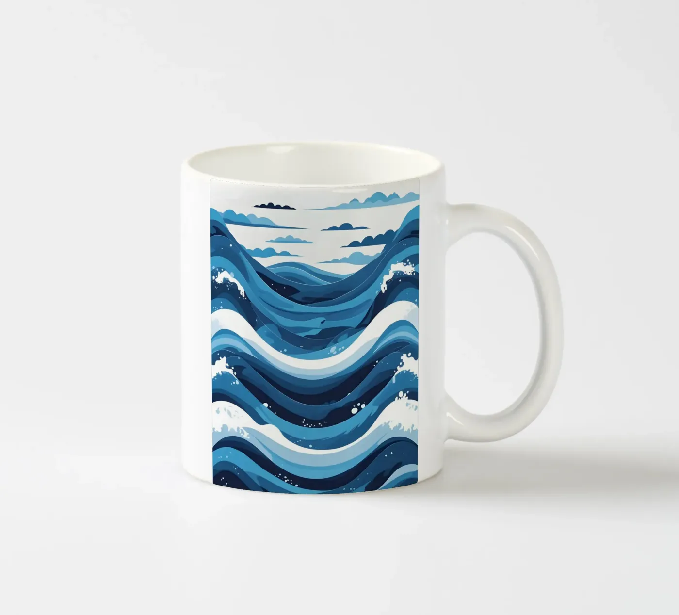 Wave pattern ceramic mug by LIFESTYLE OBJECTS