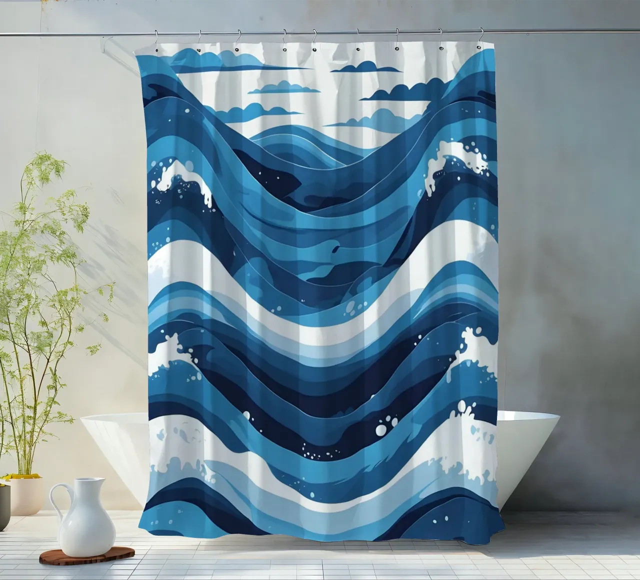 Wave pattern Duschvorhang von LIFESTYLE OBJECTS
