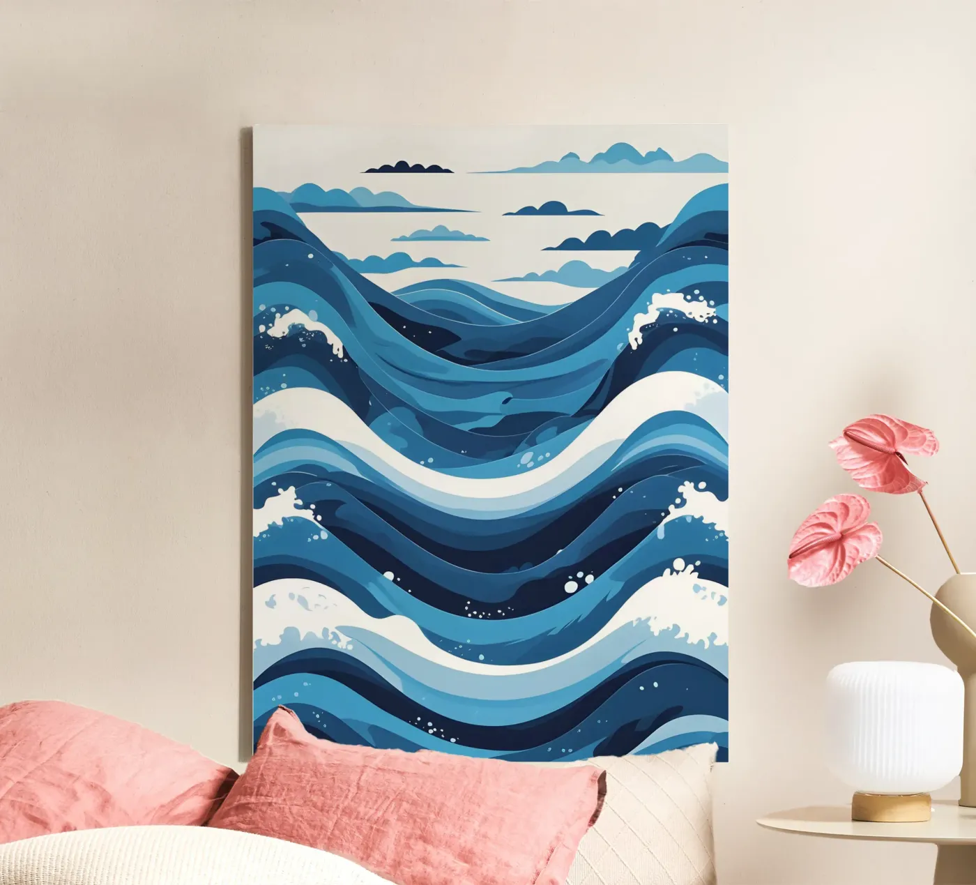 Wellenmuster Leinwand von LIFESTYLE OBJECTS