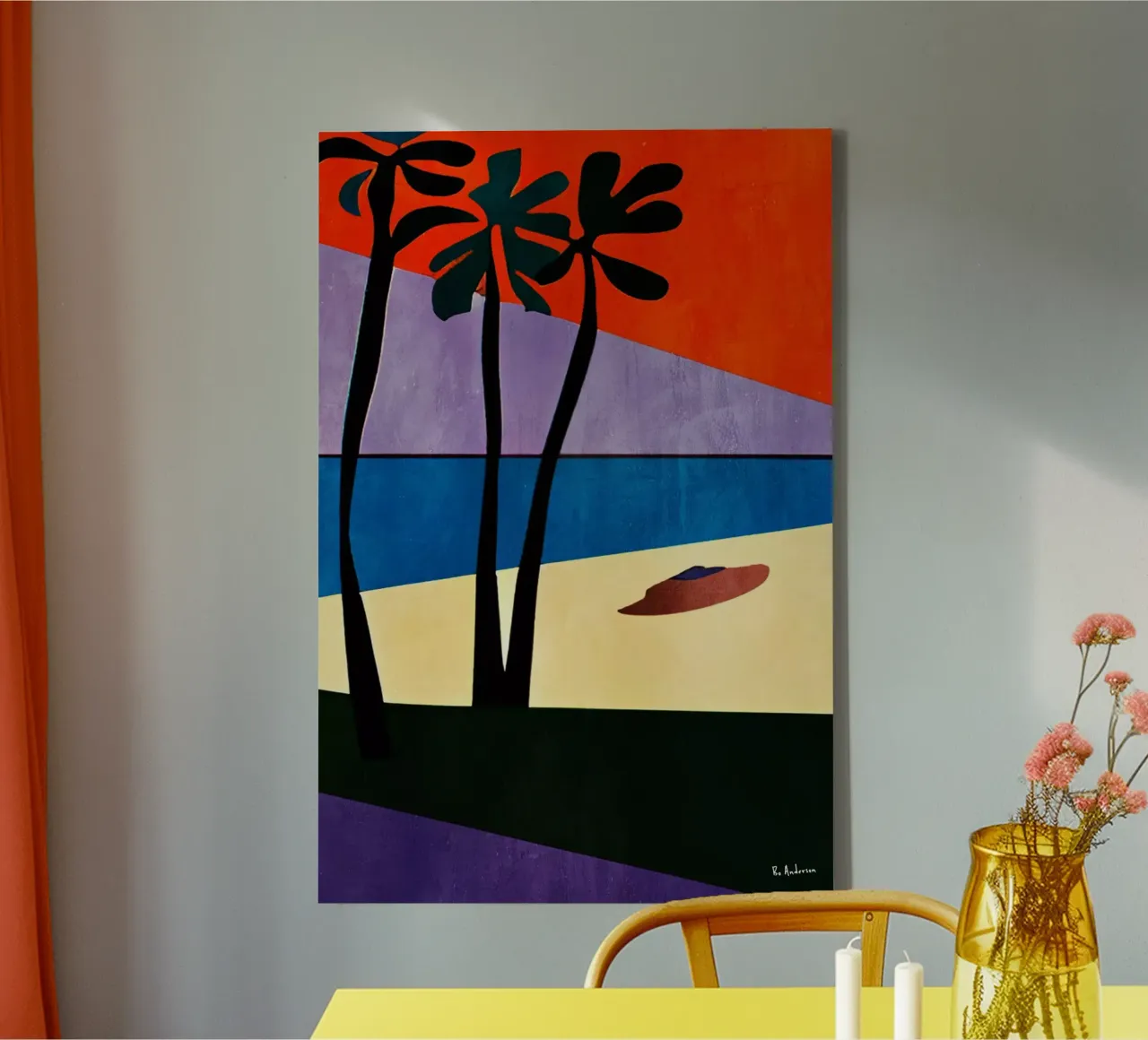 The Beach canvas with Floater frame by Bo Anderson