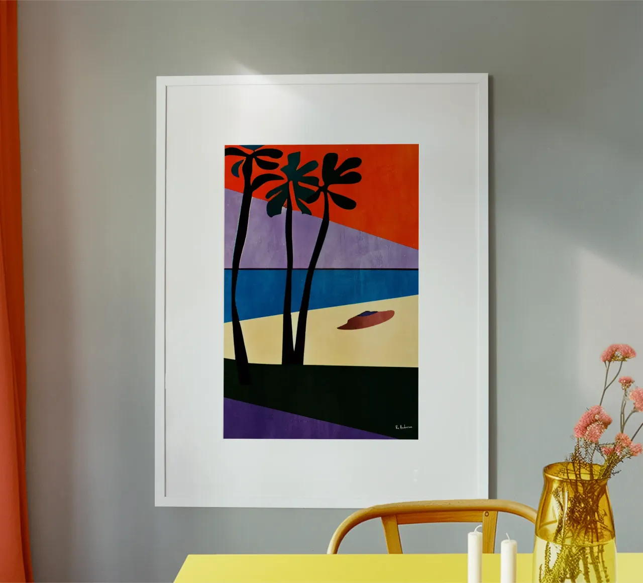 The Beach poster con telaio in plastica da Bo Anderson