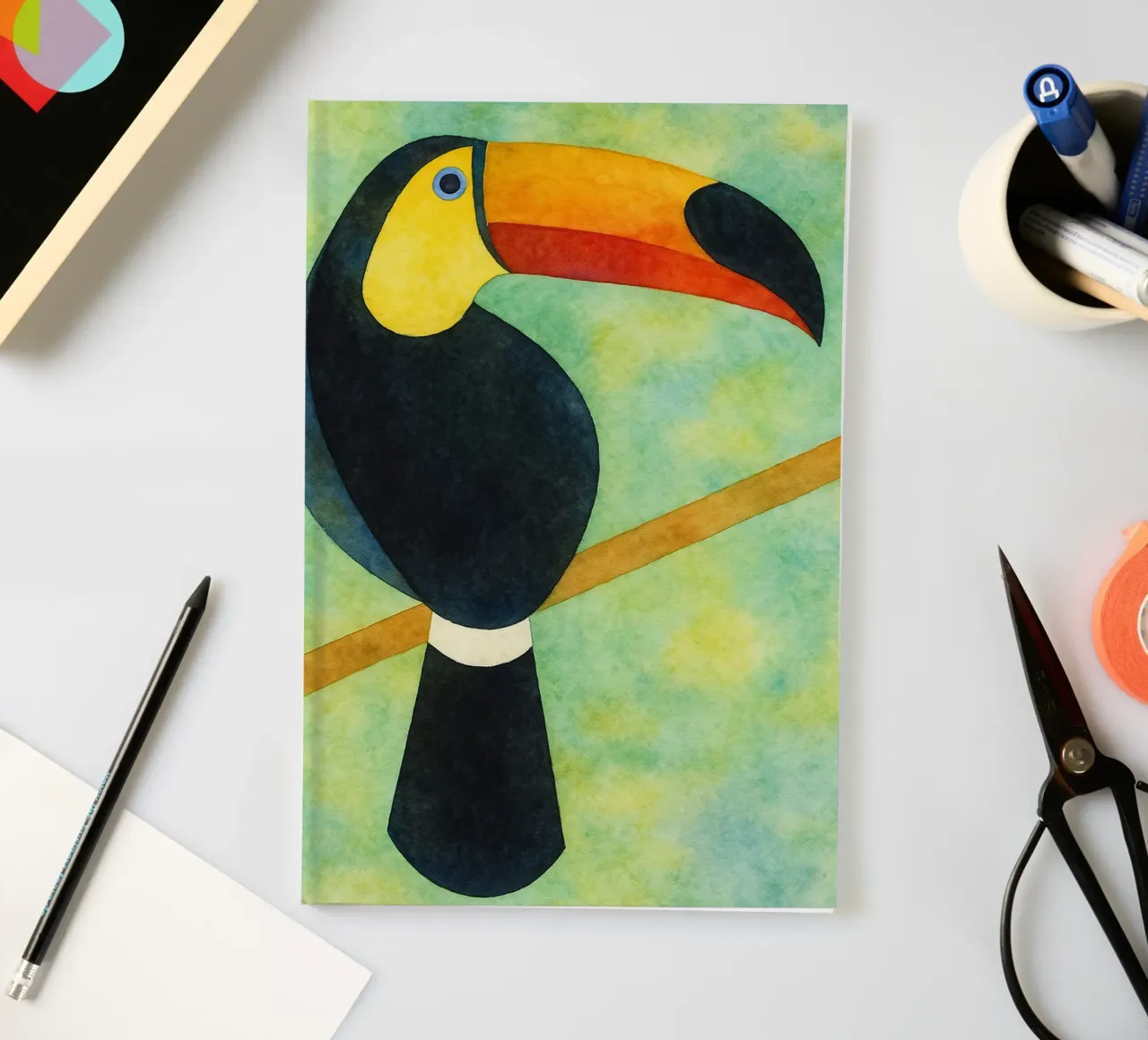 toucan abstract drawing notebook by bougenfille