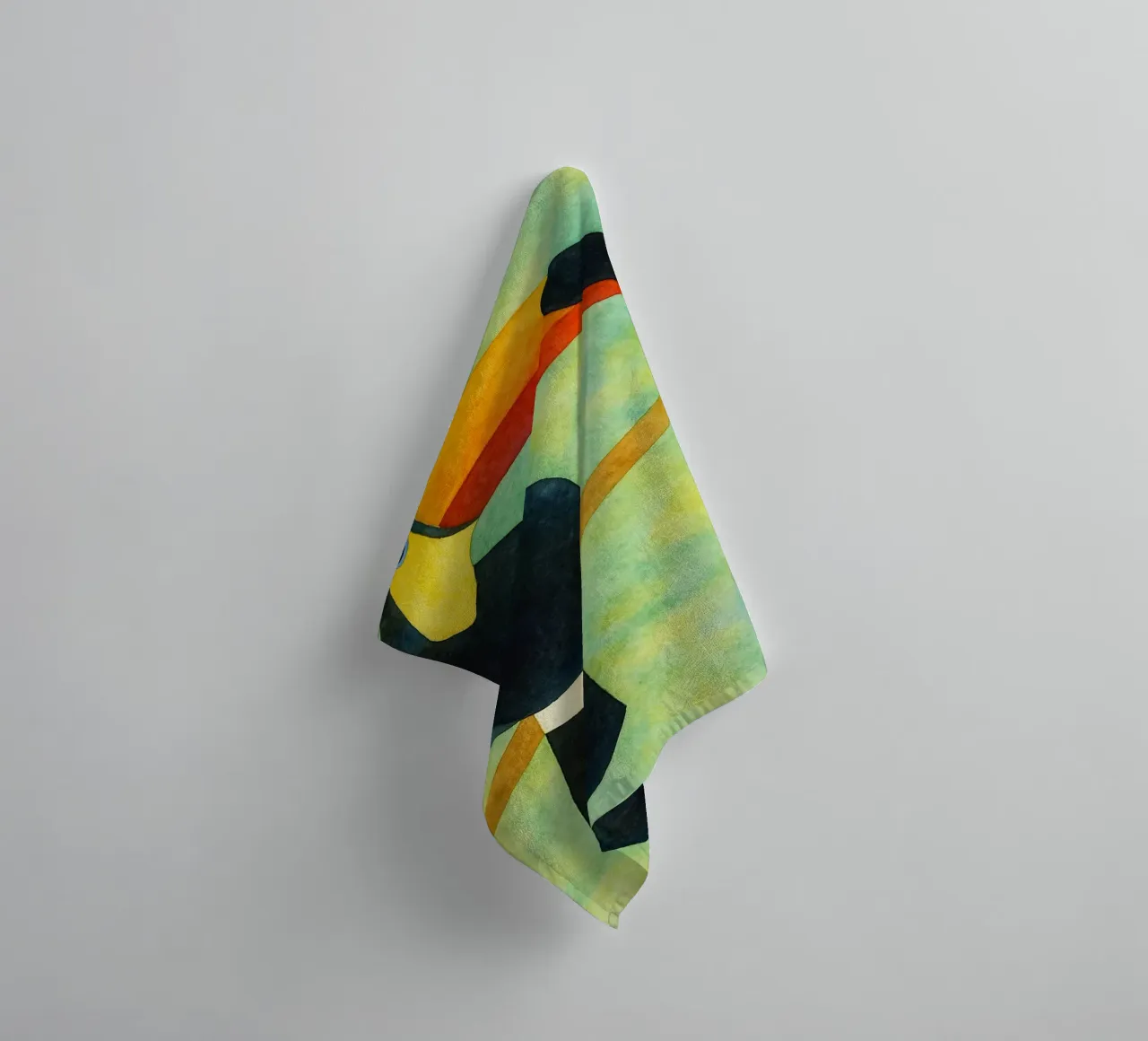 toucan abstract drawing towel by bougenfille